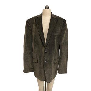 Chaps Mens Brown Corduroy Blazer Jacket 44R With Elbow Patches